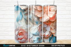 3D Beautiful Flowers 20/30oz Skinny Tumbler Product Image 1