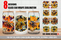 3D Bee Quilling Art Glass Can Wraps Product Image 1