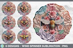 Bundle of six 3D Bee Wind Spinner designs.