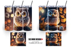 3D Bird Owl Halloween | Tumbler Sublimation Wrap Product Image 2
