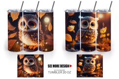 3D Bird Owl Halloween | Tumbler Sublimation Wrap Product Image 3