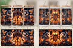 3D Bird Owl Halloween Glass Can Wraps Product Image 4