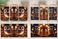 3D Bird Owl Halloween Glass Can Wraps Product Image 5