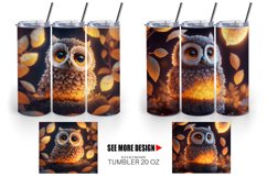 3D Bird Owl Halloween | Tumbler Sublimation Wrap Product Image 5