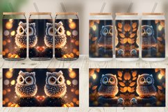 3D Bird Owl Halloween Glass Can Wraps Product Image 6