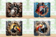 3D Birds Cracked Hole, 20/30oz Skinny Tumbler Product Image 4