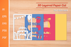 Happy Birthday - 3D Layered Paper Cut SVG Product Image 2