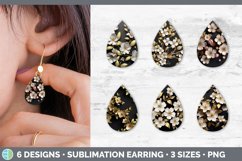 Bundle of six 3D Apple Blossoms Teardrop Earrings designs.