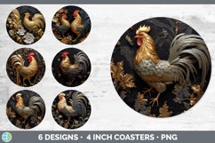 Bundle of six 3D Chicken Round Coaster designs.