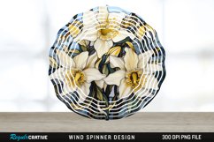 3D Black and Gold Columbine Flowers Wind Spinner PNG Design Product Image 1