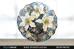 3D Black and Gold Columbine Flowers Wind Spinner PNG Design Product Image 1