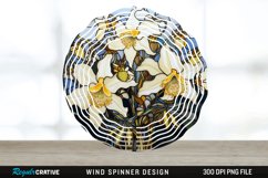 3D Black and Gold Columbine Flowers Wind Spinner PNG Design Product Image 1