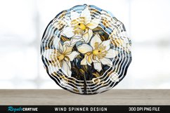 3D Black and Gold Columbine Flowers Wind Spinner PNG Design Product Image 1