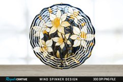 3D Black and Gold Columbine Flowers Wind Spinner PNG Design Product Image 1