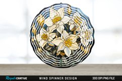 3D Black and Gold Columbine Flowers Wind Spinner PNG Design Product Image 1