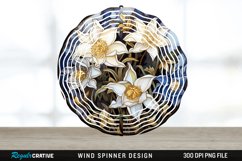 3D Black and Gold Columbine Flowers Wind Spinner PNG Design Product Image 1