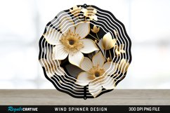 3D Black and Gold Columbine Flowers Wind Spinner Sublimation Product Image 1