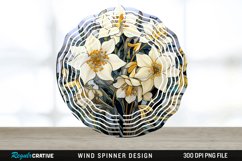 3D Black and Gold Columbine Flowers Wind Spinner PNG Design Product Image 1
