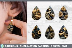 Bundle of six 3D Coneflowers Teardrop Earrings designs.