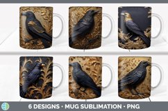 Bundle of six 3D Crows Mug Wrap designs.