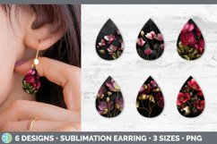 Bundle of six 3D Cyclamen Teardrop Earrings designs.