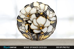 3D Black and Gold Cyclamen Flowers Wind Spinner PNG Design Product Image 1