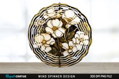 3D Black and Gold Cyclamen Flowers Wind Spinner PNG Design Product Image 1