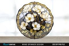 3D Black and Gold Cyclamen Flowers Wind Spinner PNG Design Product Image 1