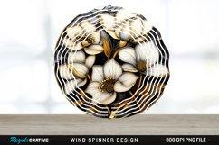 3D Black and Gold Cyclamen Flowers Wind Spinner PNG Design Product Image 1