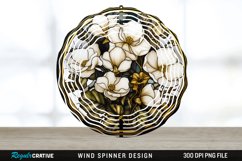 3D Black and Gold Cyclamen Flowers Wind Spinner PNG Design Product Image 1