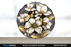 3D Black and Gold Cyclamen Flowers Wind Spinner PNG Design Product Image 1