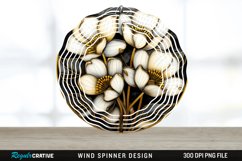 3D Black and Gold Cyclamen Flowers Wind Spinner PNG Design Product Image 1