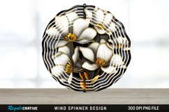 3D Black and Gold Cyclamen Flowers Wind Spinner PNG Design Product Image 1