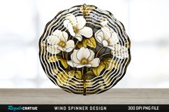 3D Black and Gold Cyclamen Flowers Wind Spinner PNG Design Product Image 1