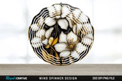 3D Black and Gold Cyclamen Flowers Wind Spinner PNG Design Product Image 1