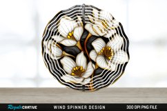 3D Black and Gold Cyclamen Flowers Wind Spinner PNG Design Product Image 1