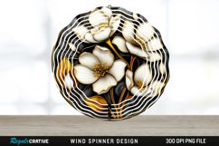 3D Black and Gold Cyclamen Flowers Wind Spinner PNG Design Product Image 1