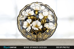 3D Black and Gold Cyclamen Flowers Wind Spinner PNG Design Product Image 1