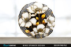 3D Black and Gold Cyclamen Flowers Wind Spinner PNG Design Product Image 1