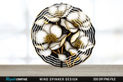 3D Black and Gold Cyclamen Flowers Wind Spinner PNG Design Product Image 1