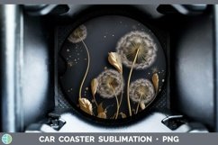 Gorgeous3D Black and Gold Car Coaster design.