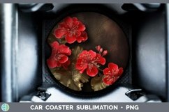 Gorgeous3D Black and Gold Car Coaster design.