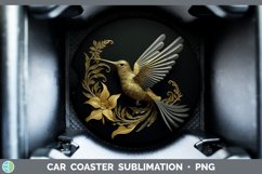 Gorgeous3D Black and Gold Car Coaster design.