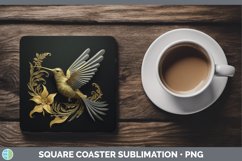Gorgeous3D Black and Gold Square Coaster design.