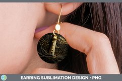 Gorgeous3D Black and Gold Round Earrings design.