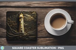 Gorgeous3D Black and Gold Square Coaster design.