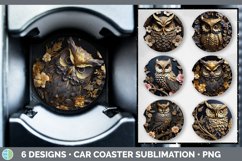 Bundle of six 3D Owls Car Coaster designs.
