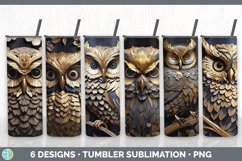 Bundle of six 3D Owls Tumbler designs.
