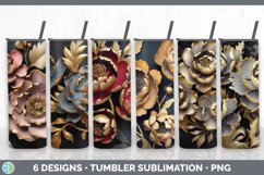 Bundle of six 3D Peonies Tumbler designs.
