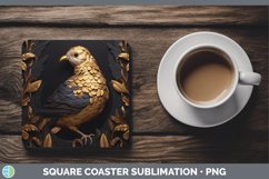 Gorgeous3D Black and Gold Square Coaster design.